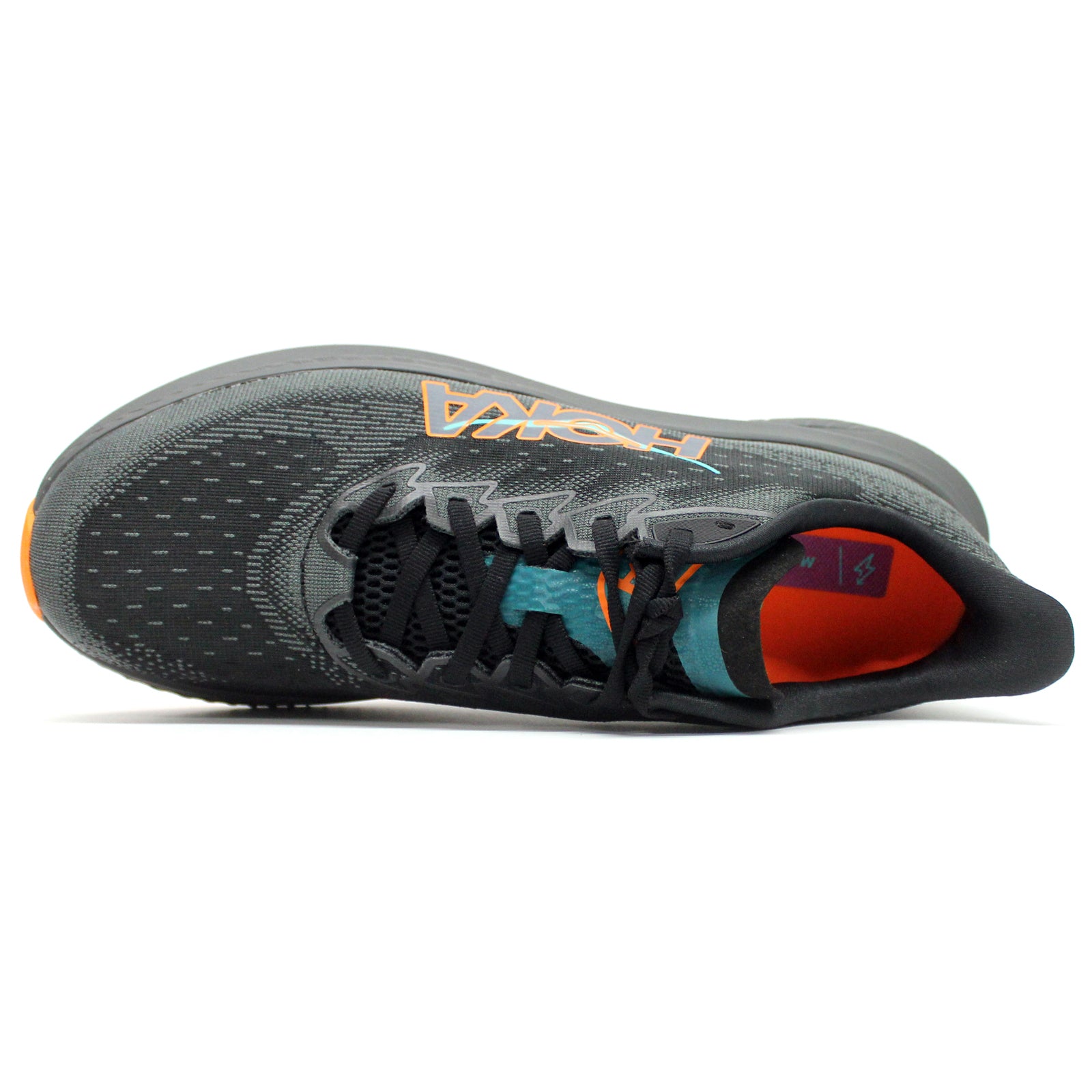 Hoka Mach 6 Textile Mens Trainers#color_black electric tangerine