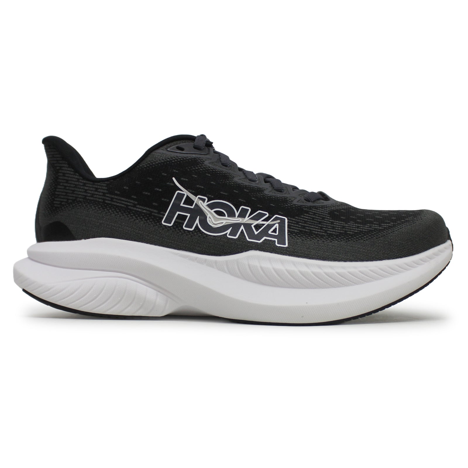 Hoka One One Mach 6 Textile Womens Trainers#color_black white