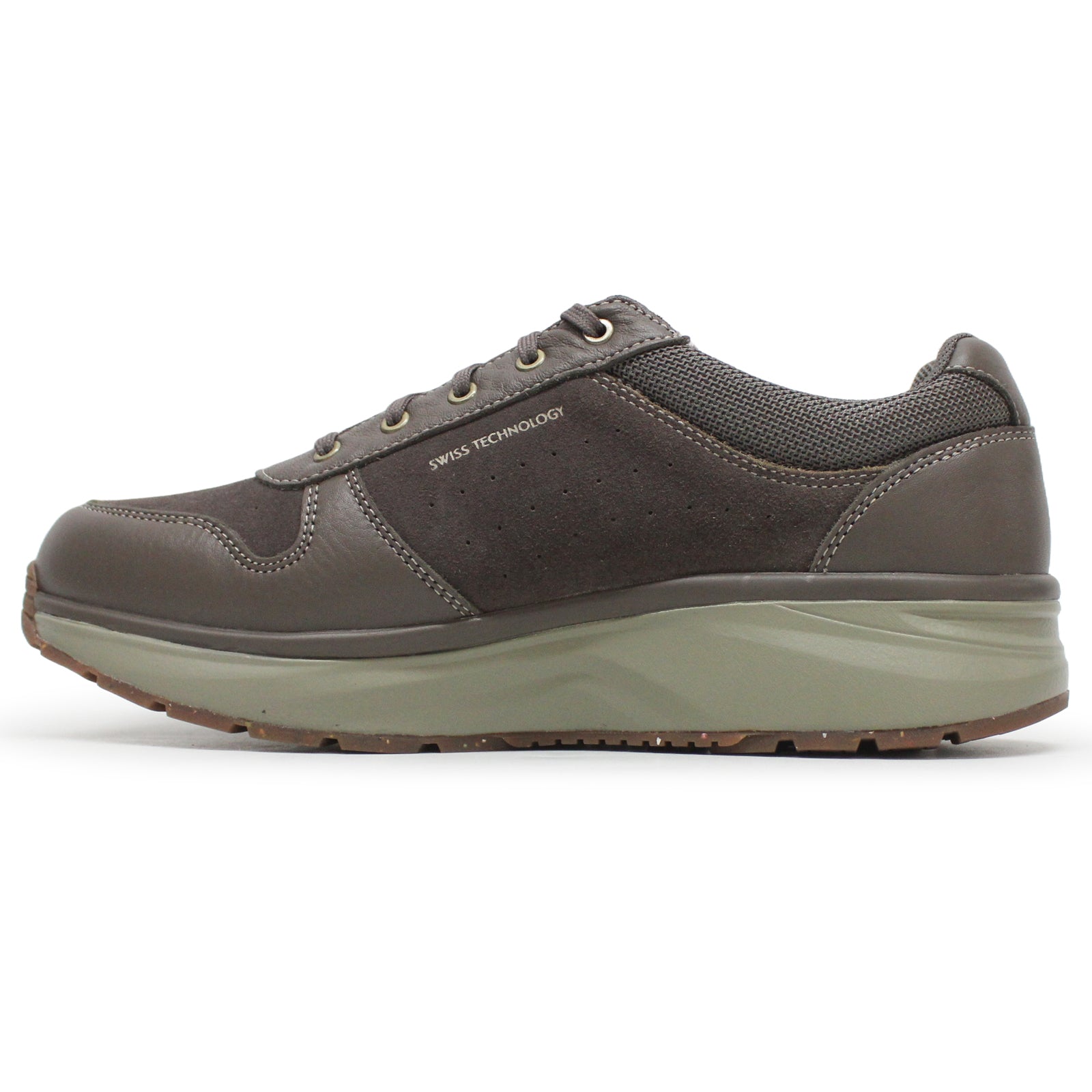 Joya Dynamo Zip Leather Textile Mens Trainers#color_brown