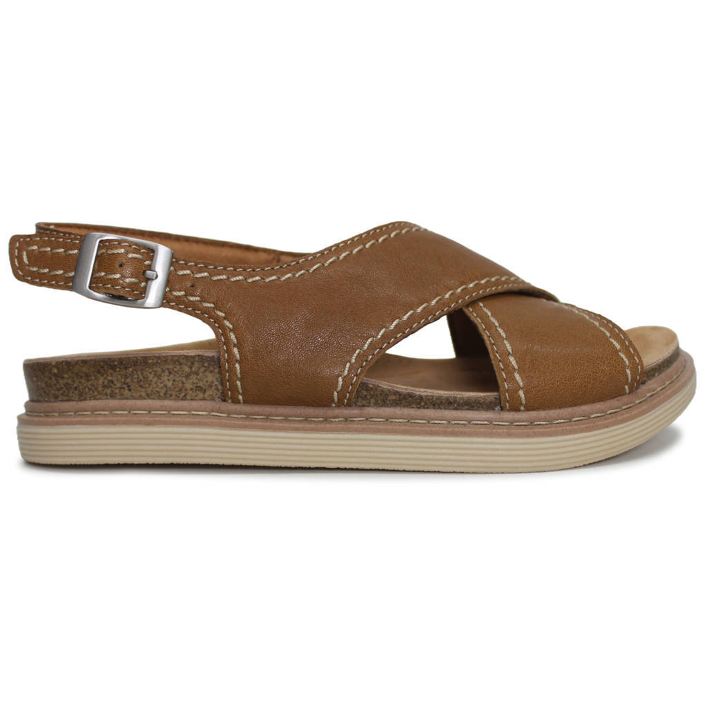 Clarks Arwell Sling Leather Womens Sandals#color_tan