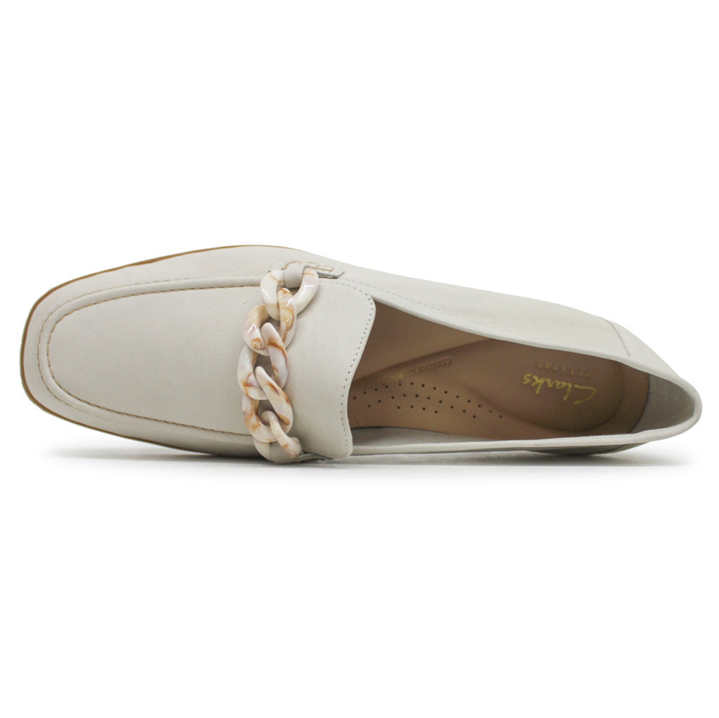 Clarks Sarafyna Iris Leather Womens Shoes#color_white