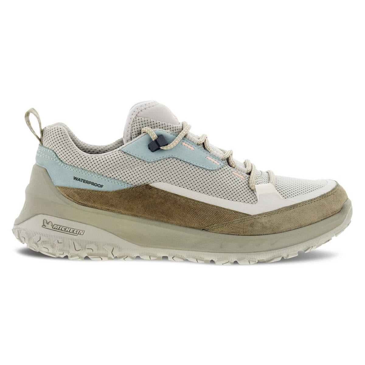 Ecco ULT-TRN Leather Textile Womens Shoes#color_Sage Gravel