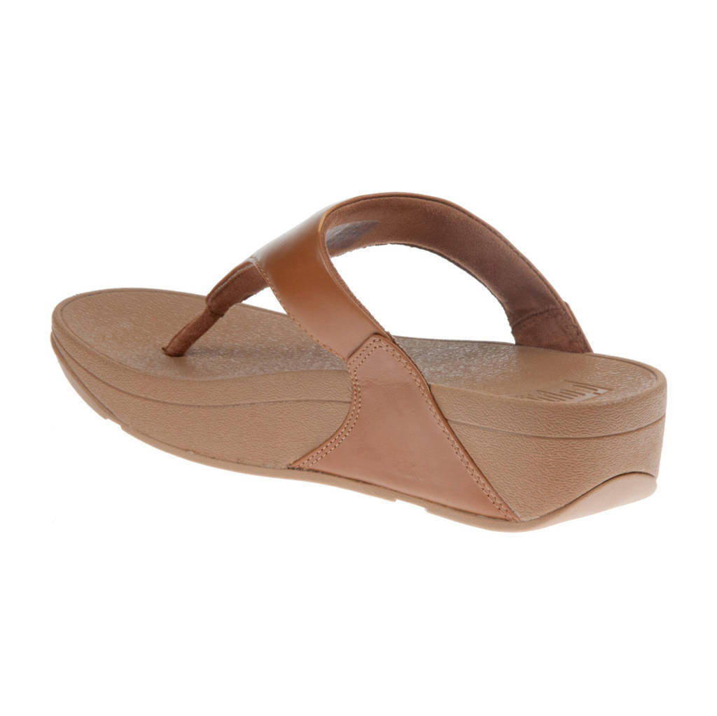 FitFlop Lulu Leather Toepost Leather Womens Sandals#color_light tan