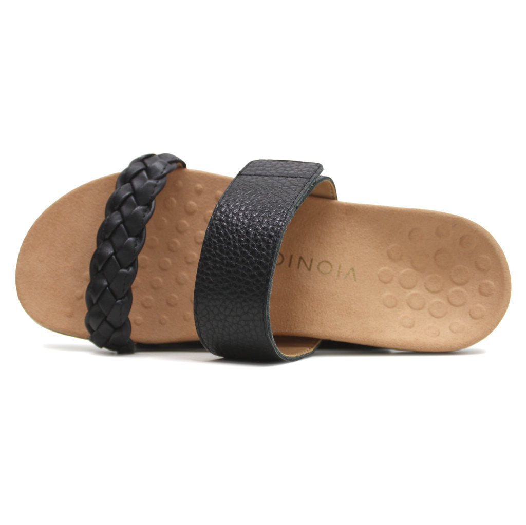 Vionic Jeanne Leather Womens Sandals#color_black