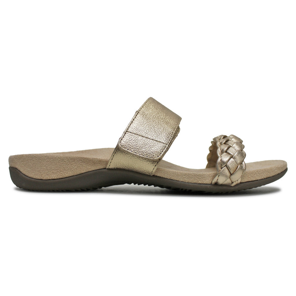 Vionic Jeanne Leather Womens Sandals#color_gold