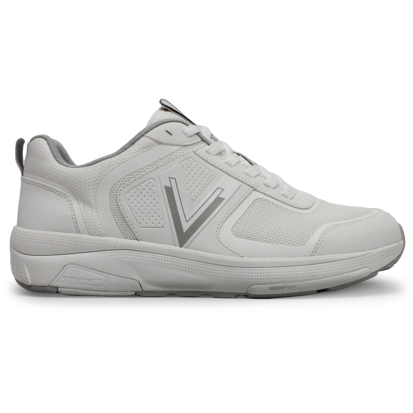 Vionic WStrider Leather Textile Womens Trainers#color_white