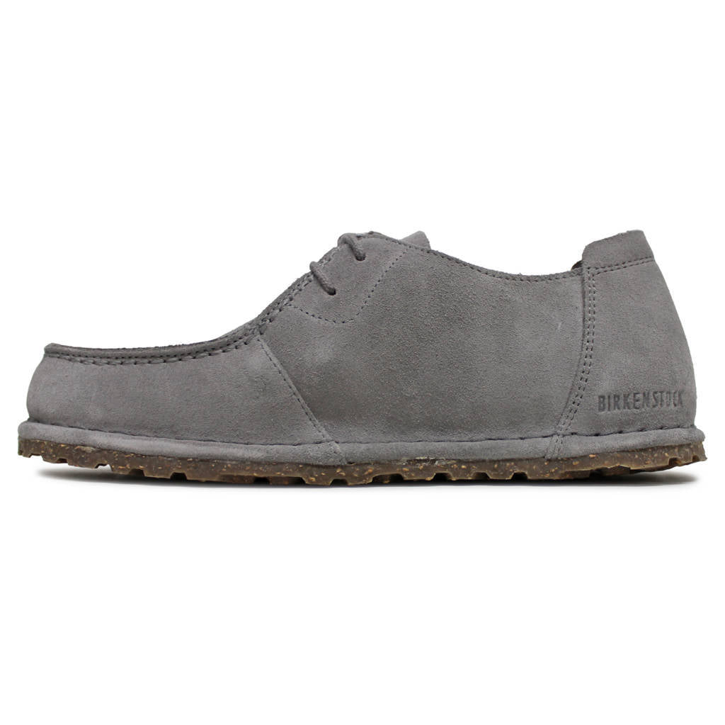 Birkenstock Utti Lace Suede Leather Unisex Shoes#color_whale gray