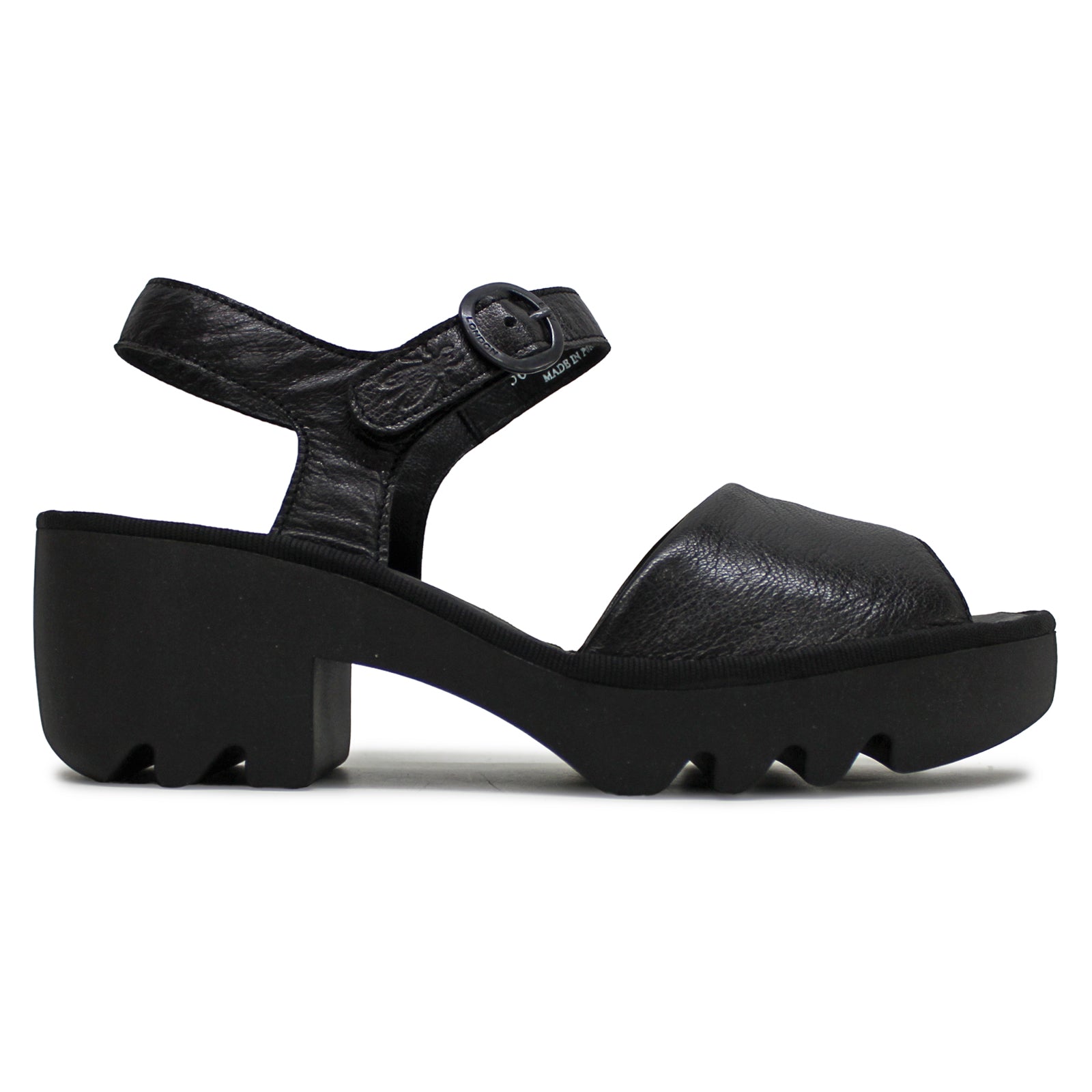 Fly London TULL503FLY P501503000 Mousse Leather Womens Sandals - Black - 38#color_black