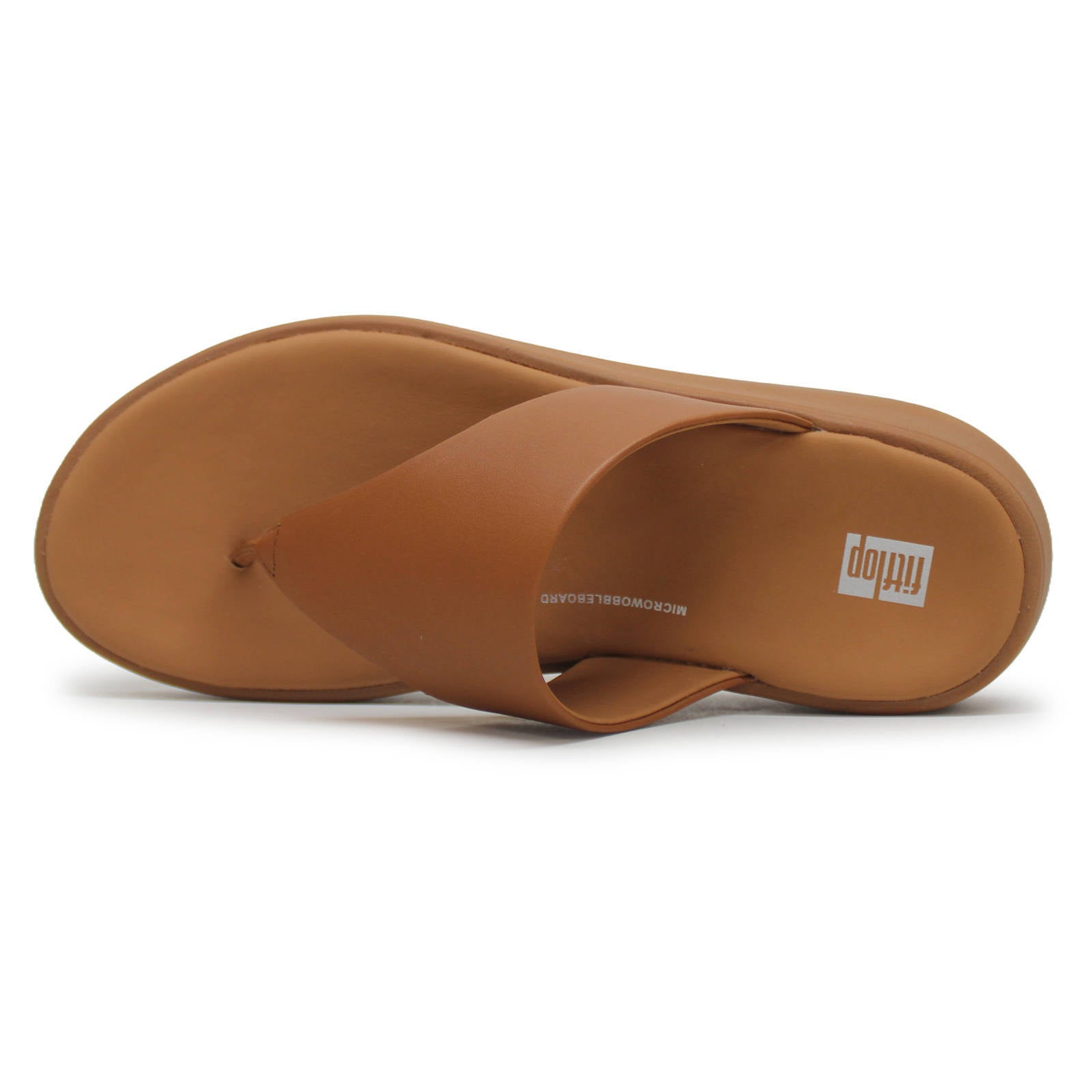 FitFlop F Mode Leather Platform Toe Post Leather Womens Sandals#color_Light Tan