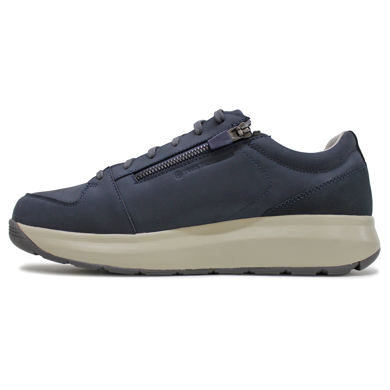 Joya Oliver JY528A Nubuck Leather Mens Trainers - Dark Blue - W - 8#color_dark blue