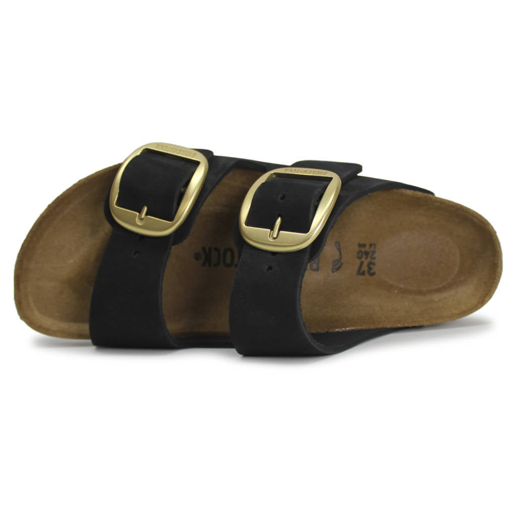 Birkenstock Arizona Big Buckle Nubuck Leather Unisex Sandals#color_black