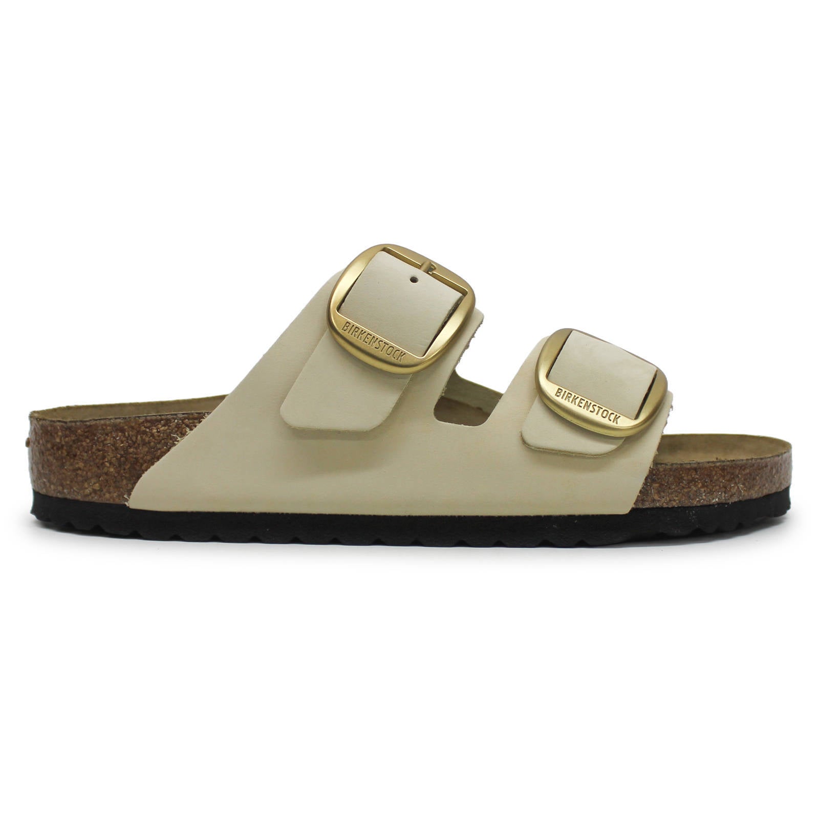 Birkenstock Arizona Big Buckle Nubuck Leather Unisex Sandals#color_Ecru