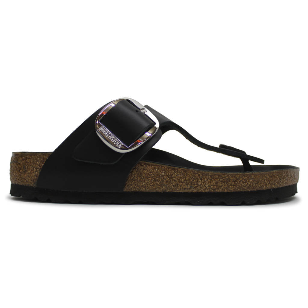 Birkenstock Gizeh Big Buckle Natural Leather Unisex Sandals#color_black