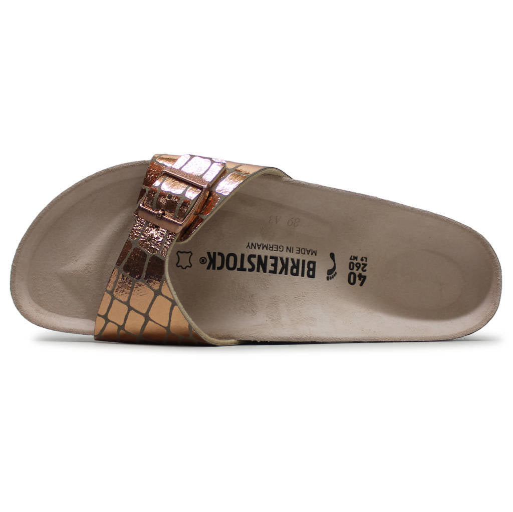 Birkenstock Madrid BS Synthetic Unisex Sandals#color_gator gleam copper