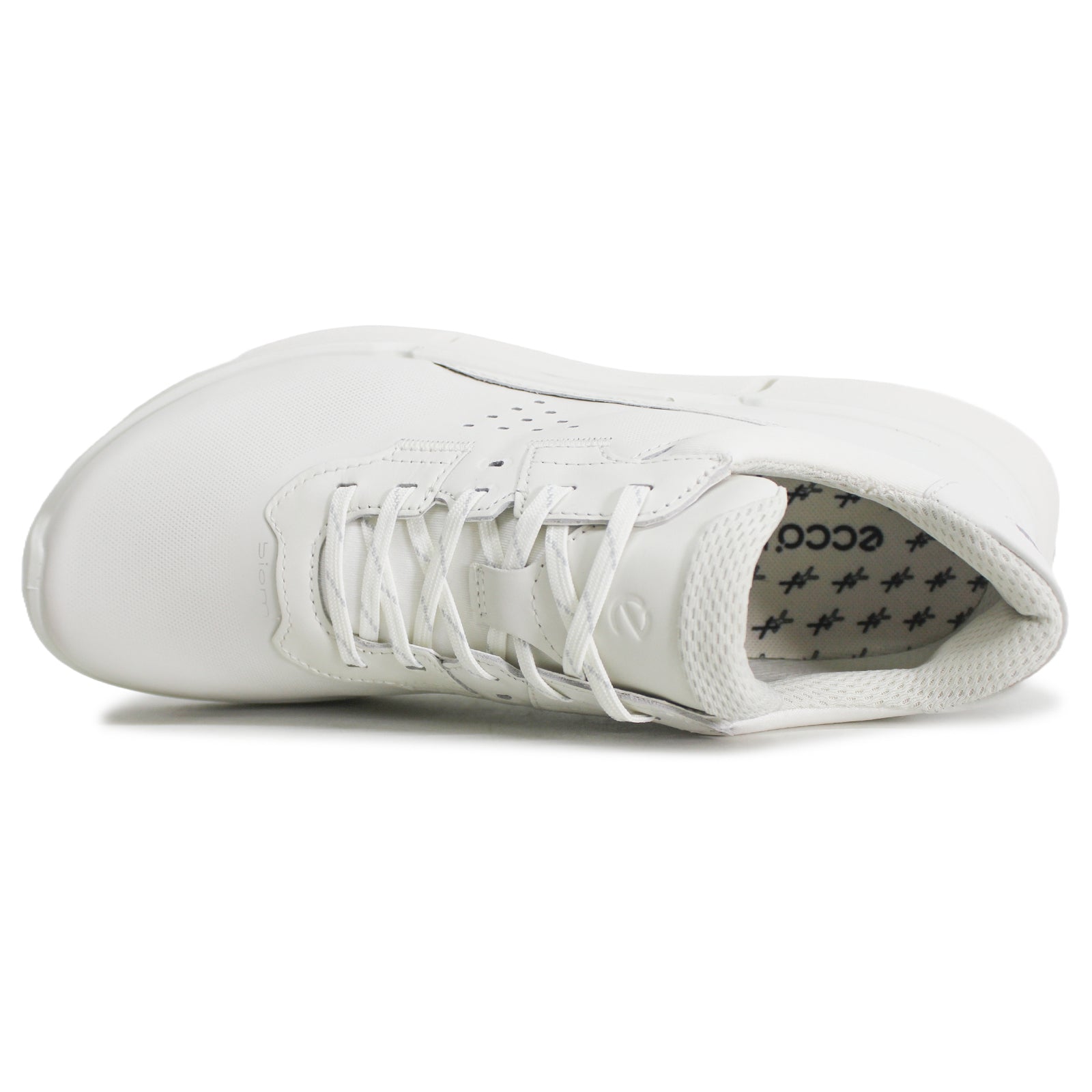 Ecco Biom 2.2 830763 Full Grain Leather Womens Trainers#color_white