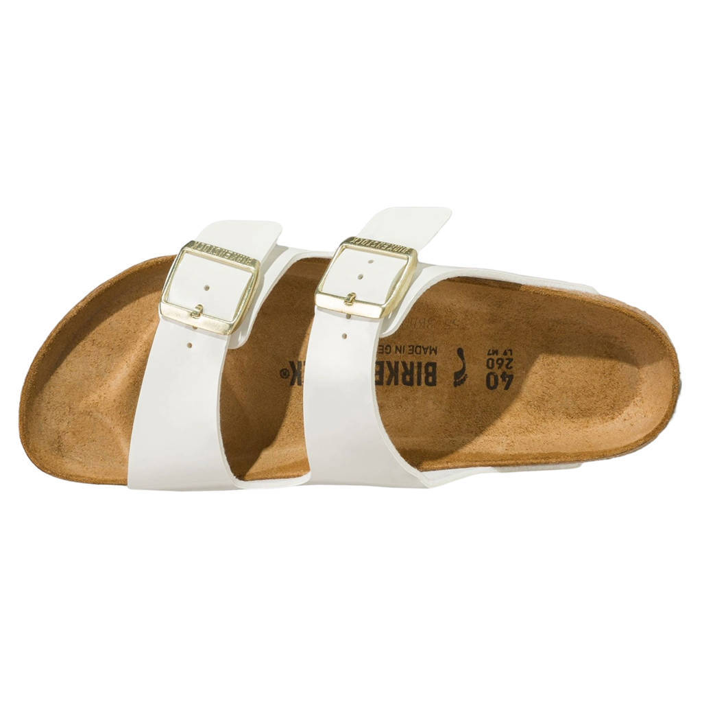 Birkenstock Arizona BS Birko-Flor Patent Unisex Sandals#color_patent white