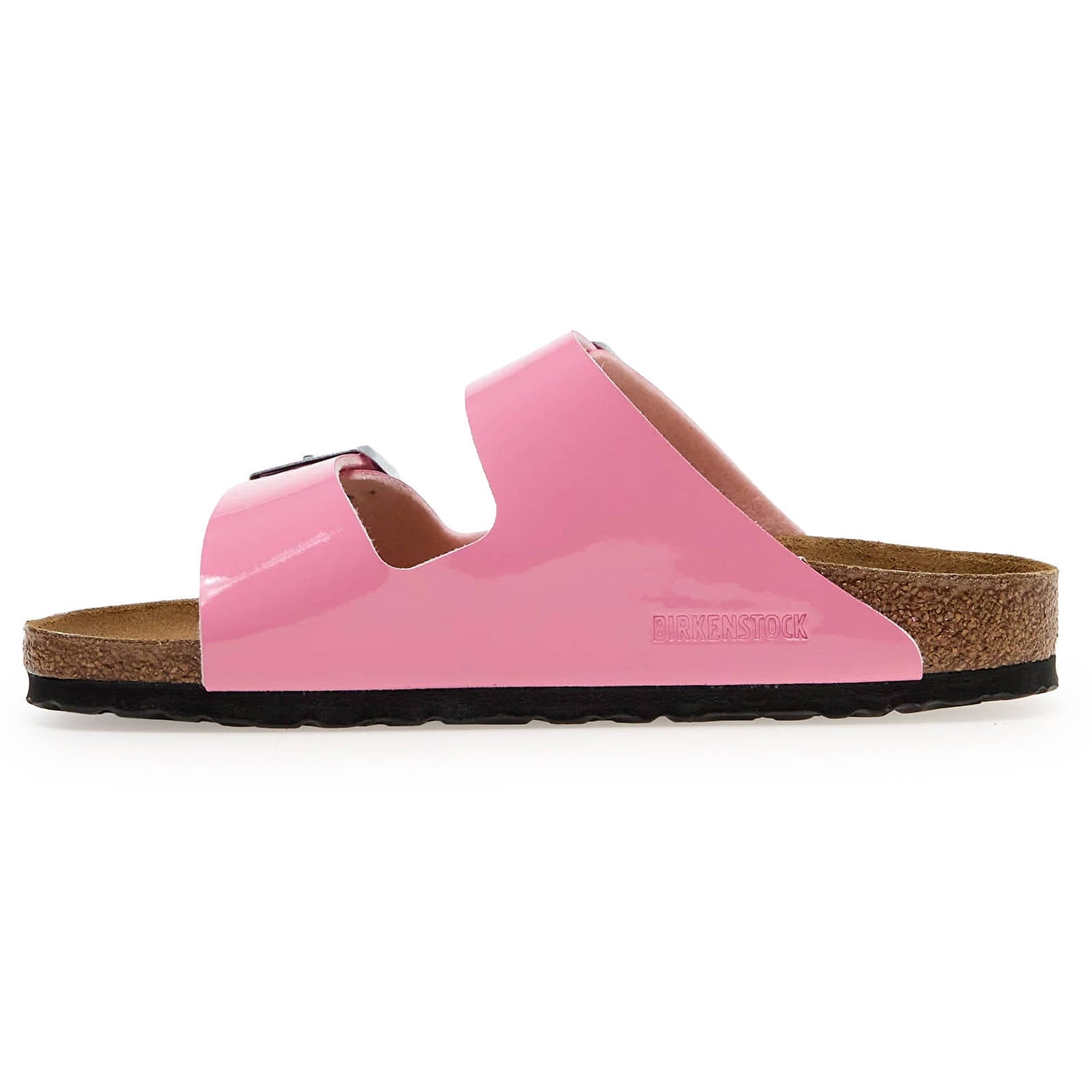 Birkenstock Arizona BS Birko-Flor Patent Unisex Sandals#color_Patent Candy Pink Black