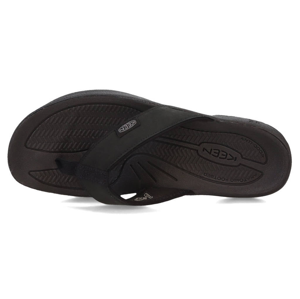 Keen Kona Flip TG Full Grain Leather Mens Sandals#color_black steel grey