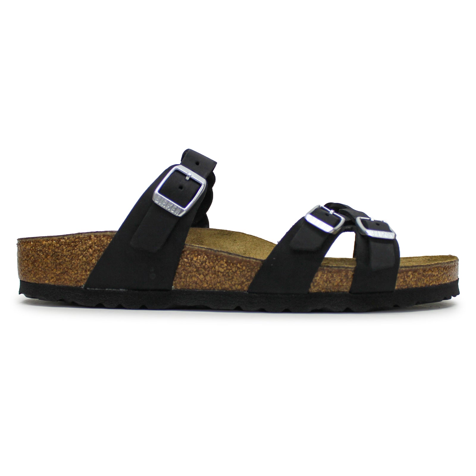 Birkenstock Franca Braided Oiled Leather Unisex Sandals#color_black