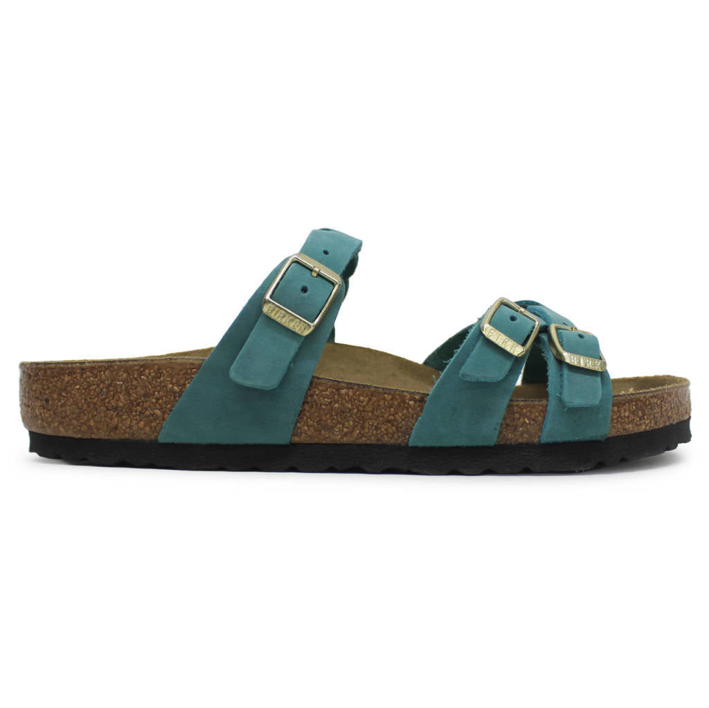 Birkenstock Franca Braided Oiled Leather Unisex Sandals#color_biscay bay