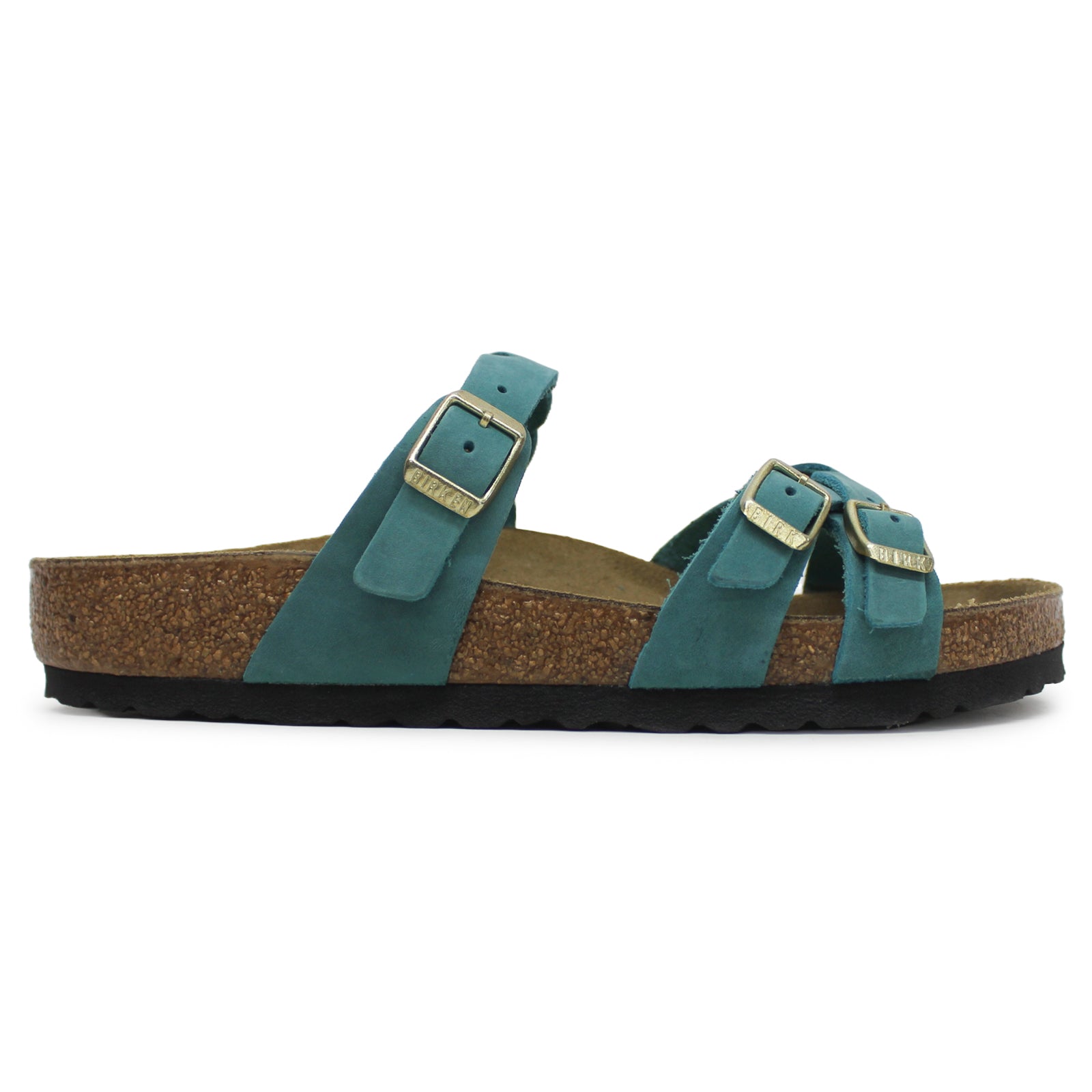 Birkenstock Franca Braided 1026304 Oiled Leather Unisex Sandals - Biscay Bay - 38#color_biscay bay