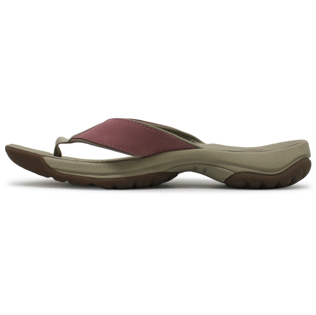 Keen Kona Flip TG Full Grain Leather Womens Sandals#color_nostalgia rose plaza taupe