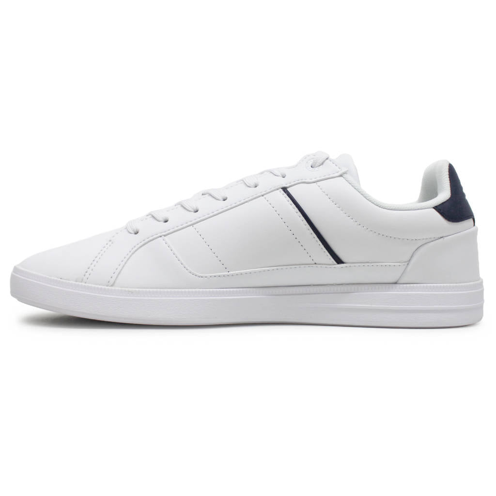 Lacoste Europa Pro Leather Synthetic Mens Trainers#color_white navy