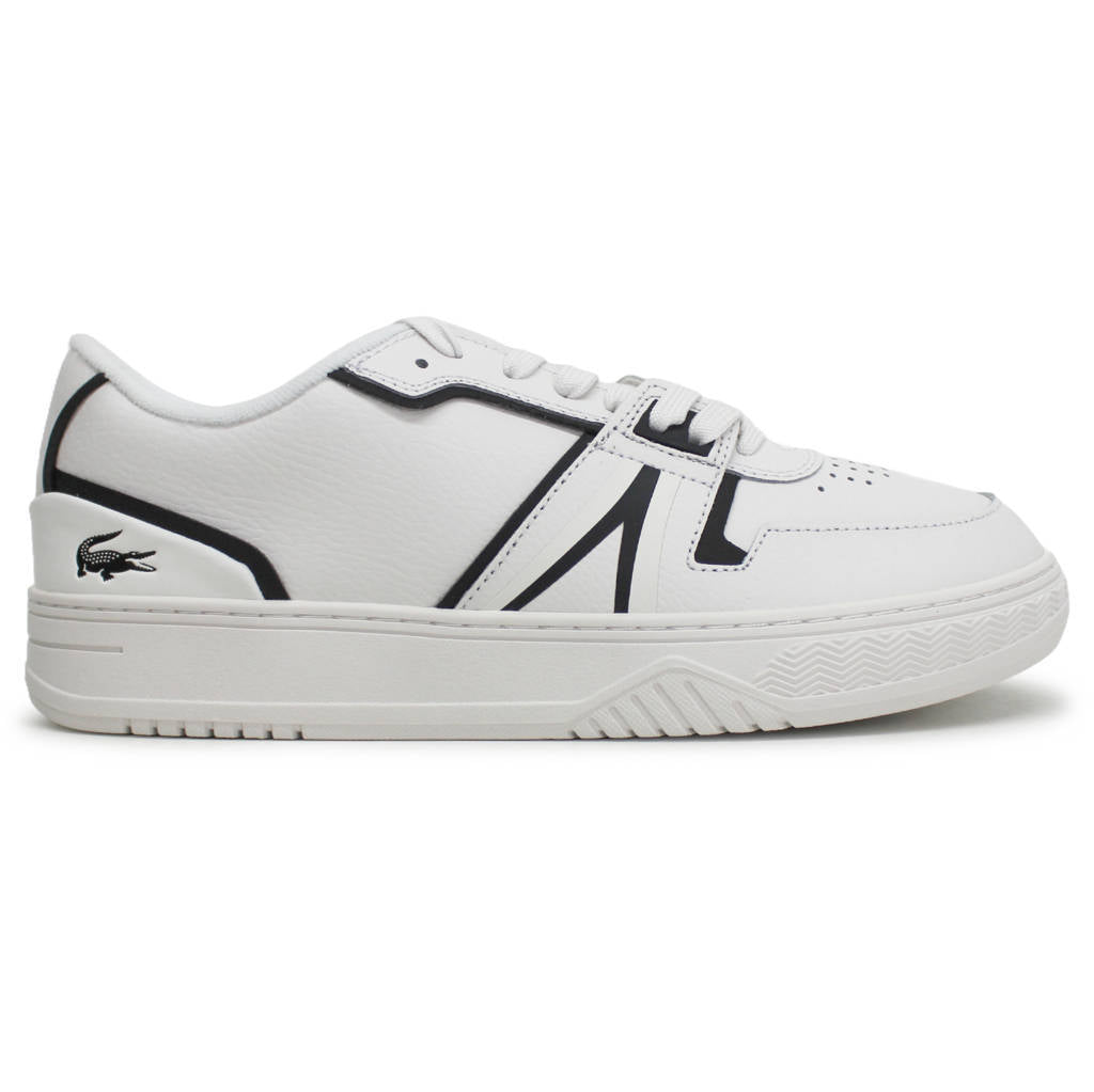 Lacoste L001 Leather Synthetic Mens Trainers#color_white black