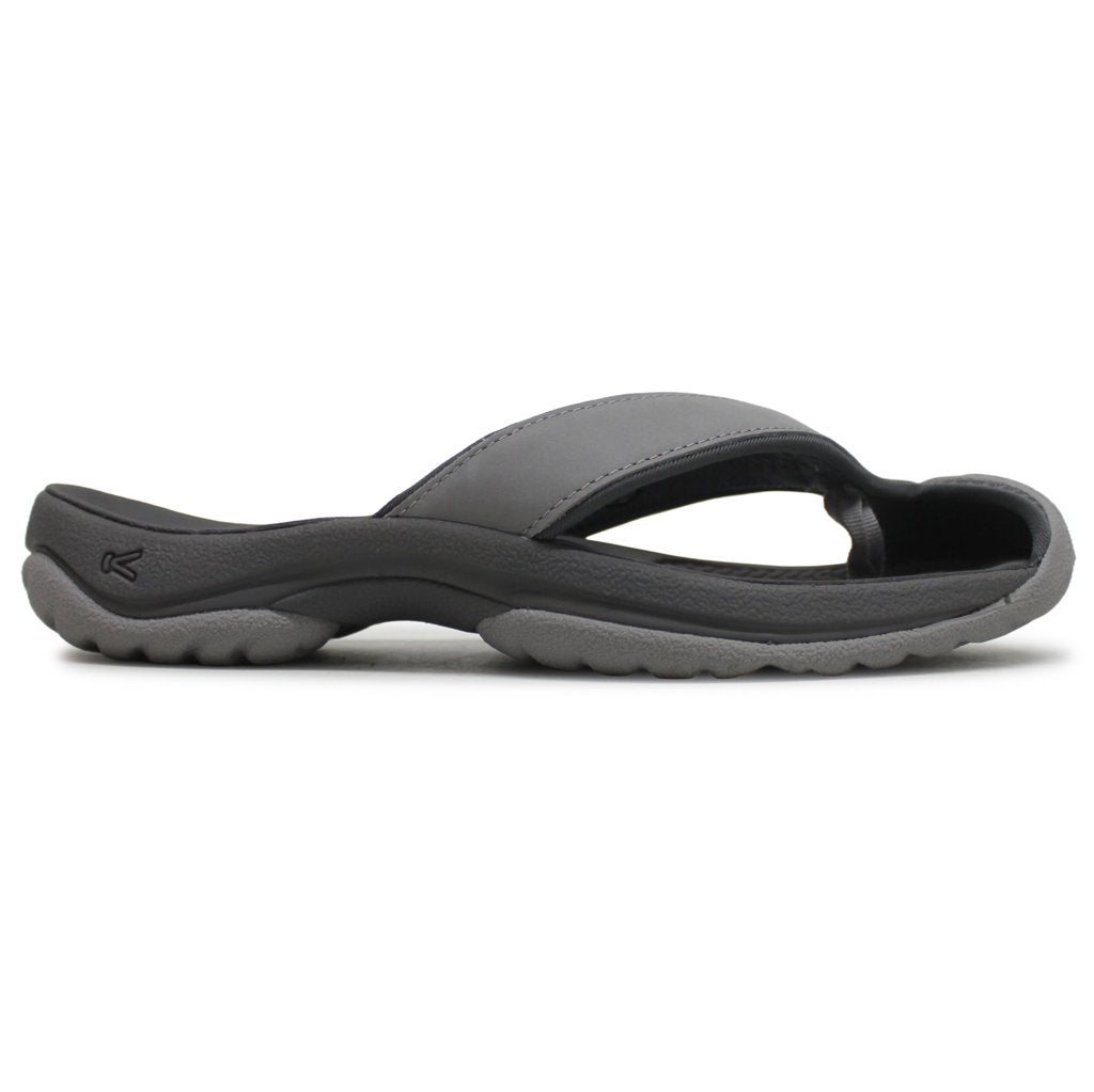 Keen Waimea TG Full Grain Leather Womens Sandals#color_alloy black