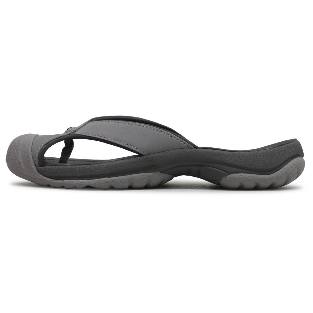 Keen Waimea TG Full Grain Leather Womens Sandals#color_alloy black