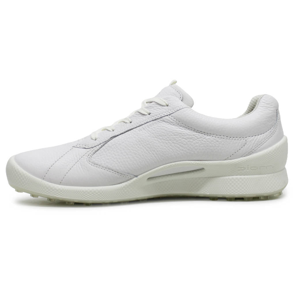 Ecco Golf Biom Hybrid Full Grain Leather Mens Trainers#color_white