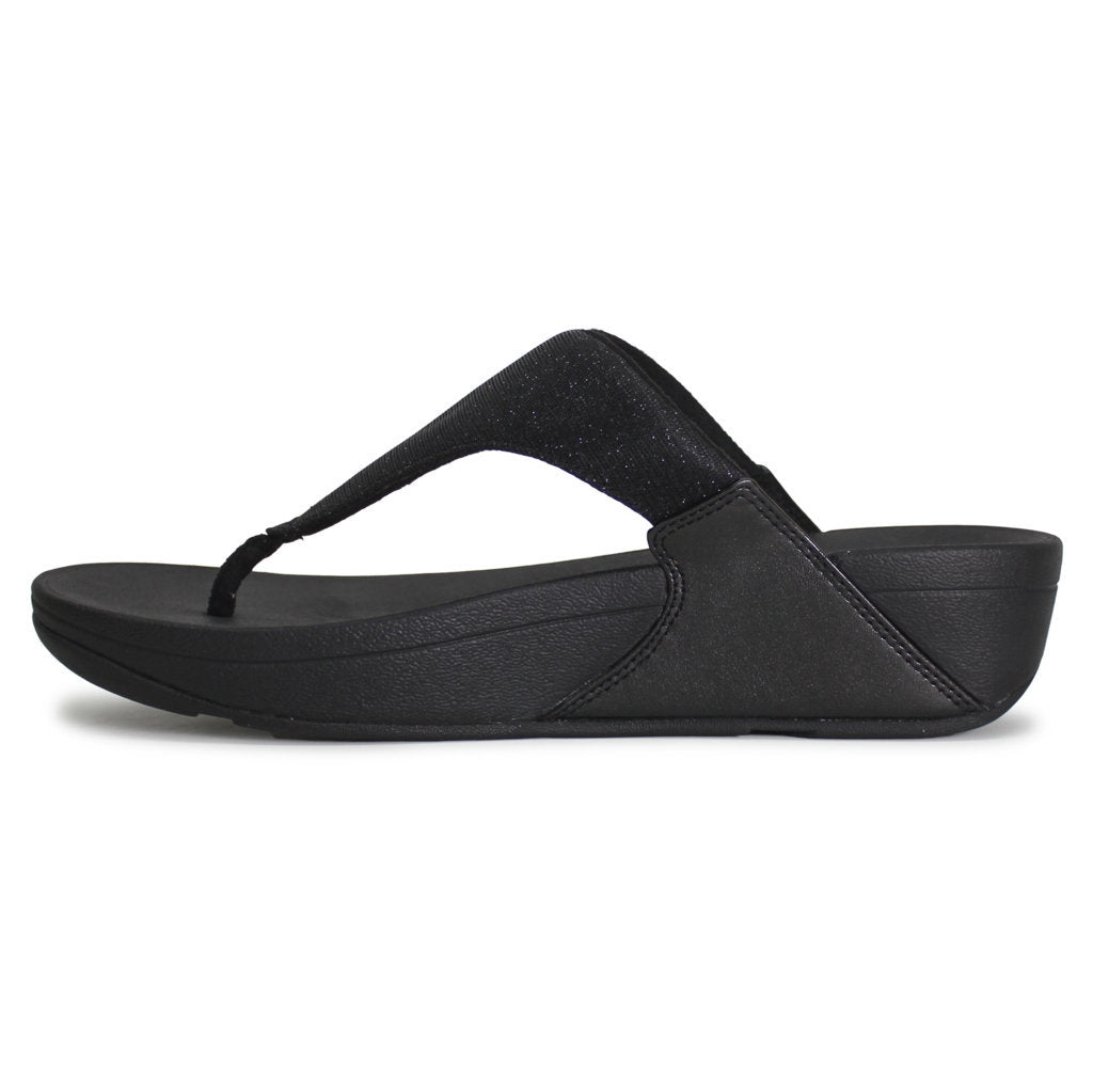 FitFlop Lulu Shimmerlux Toe Post Synthetic Womens Sandals#color_all black