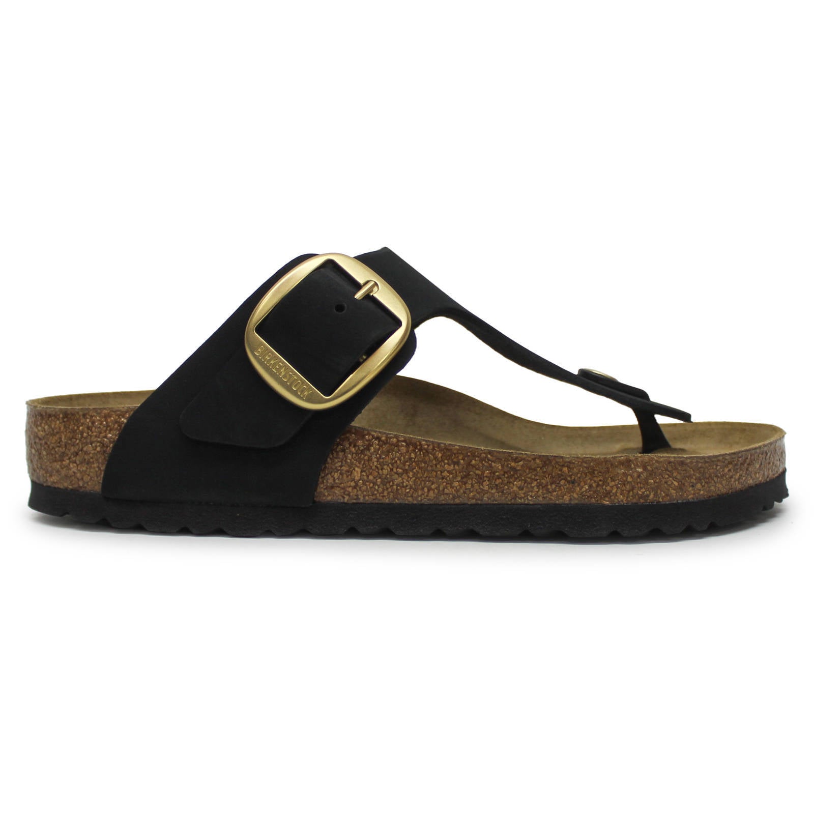 Birkenstock Gizeh Big Buckle Nubuck Leather Unisex Sandals#color_black