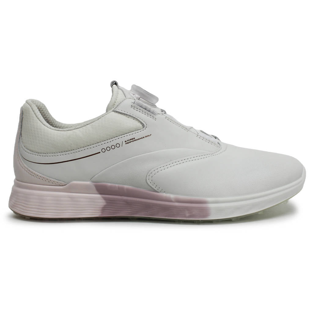 Ecco Golf S Three Leather Womens Trainers#color_white delicacy white