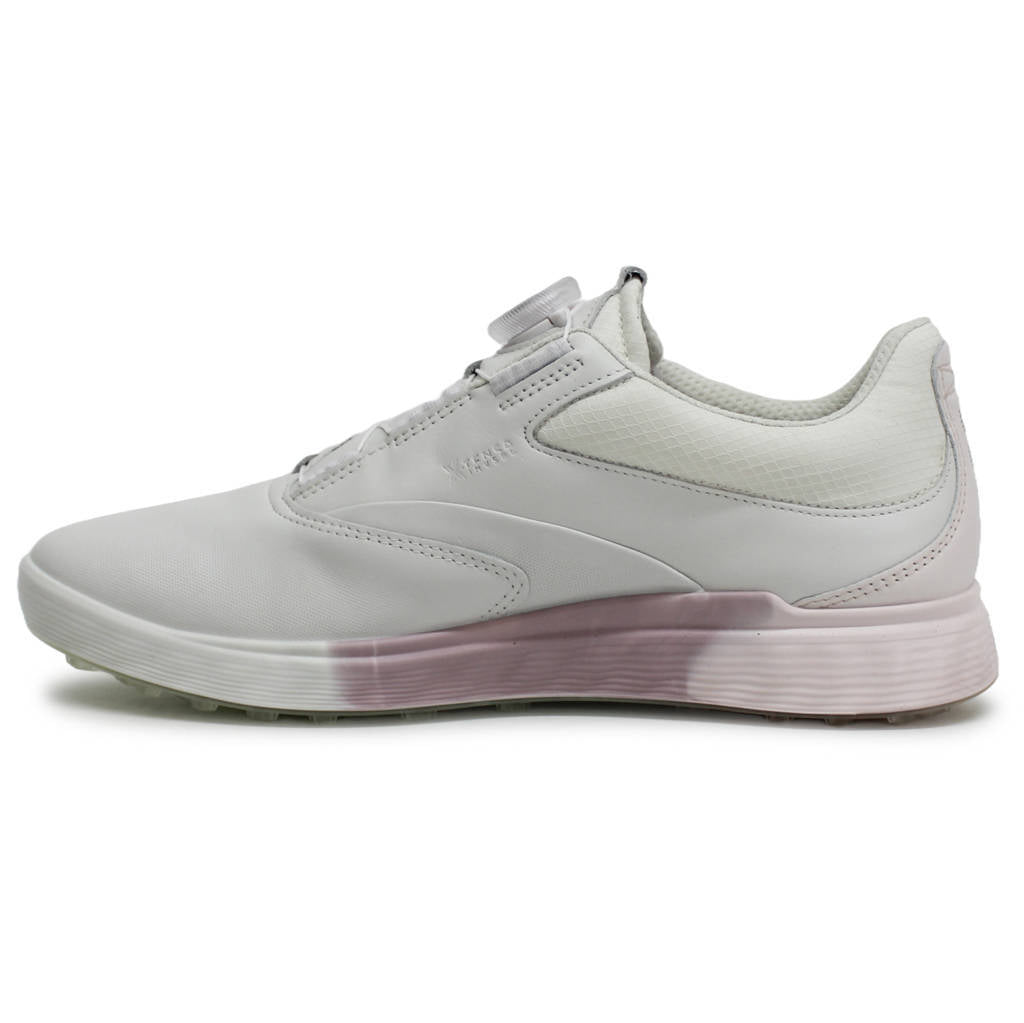 Ecco Golf S Three Leather Womens Trainers#color_white delicacy white