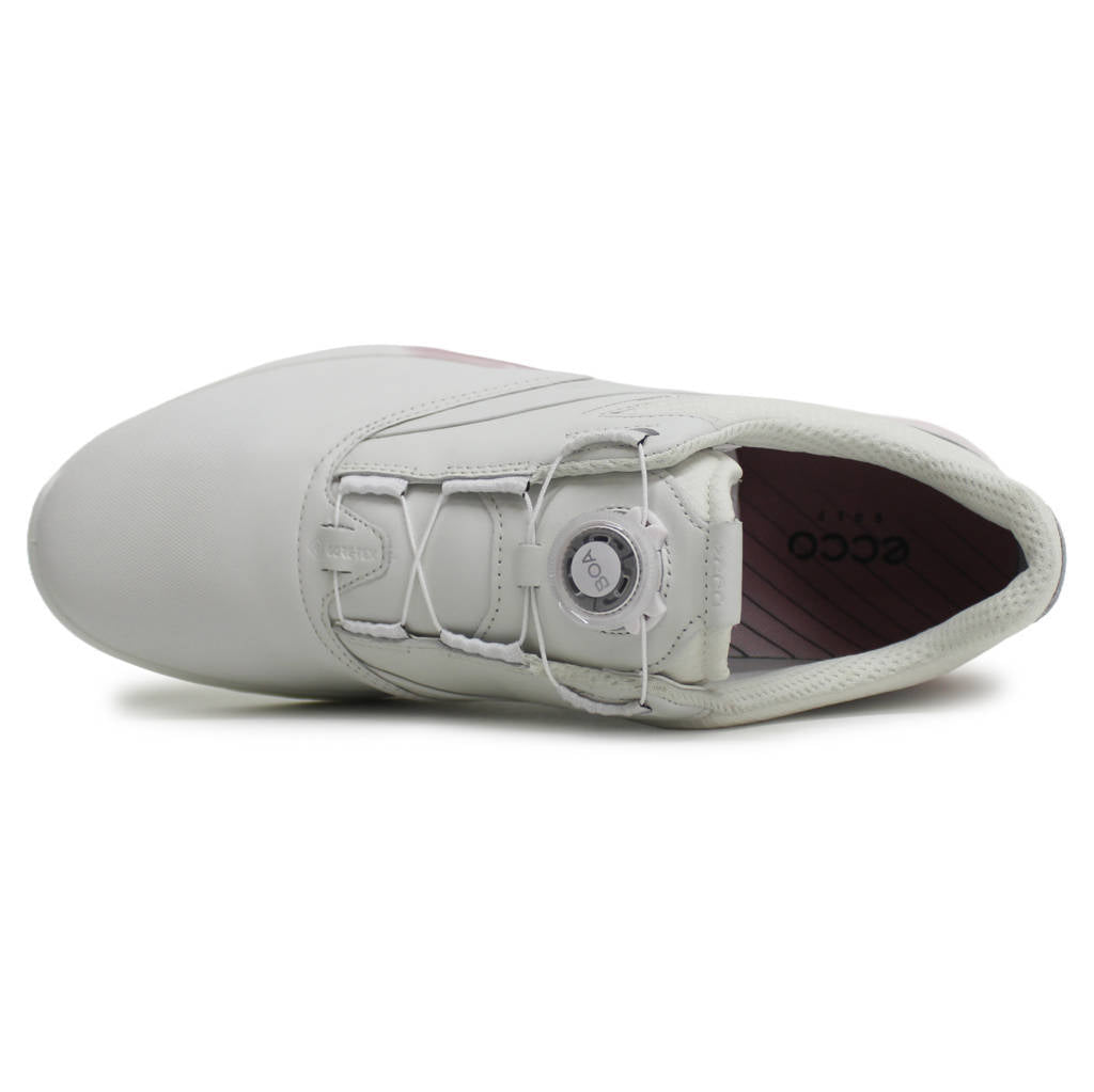 Ecco Golf S Three Leather Womens Trainers#color_white delicacy white