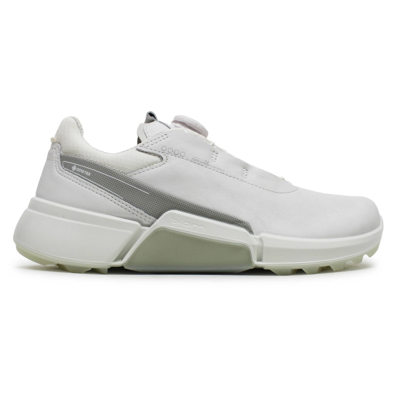 Ecco Golf Biom H4 108613 Leather Womens Sneakers#color_White Concrete