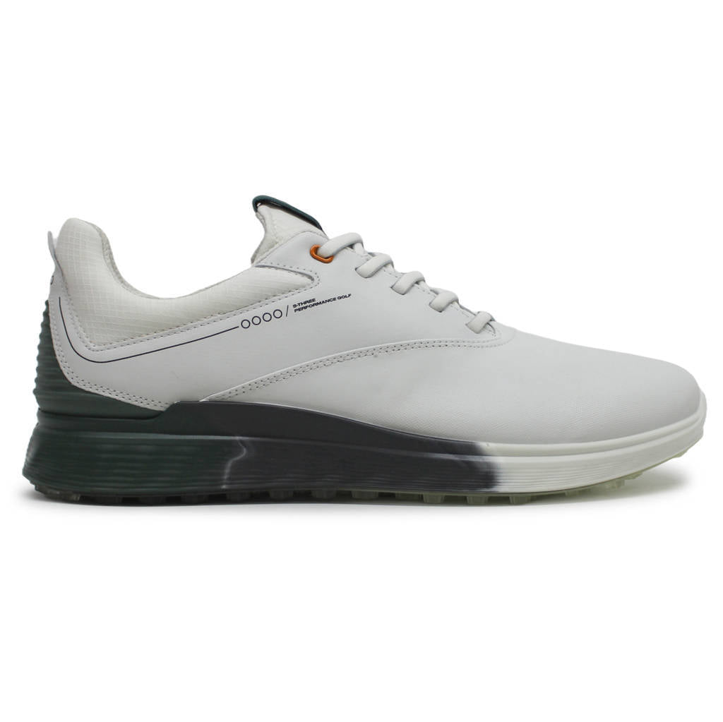 Ecco Golf S Three 102944 Leather Mens Trainers#color_white