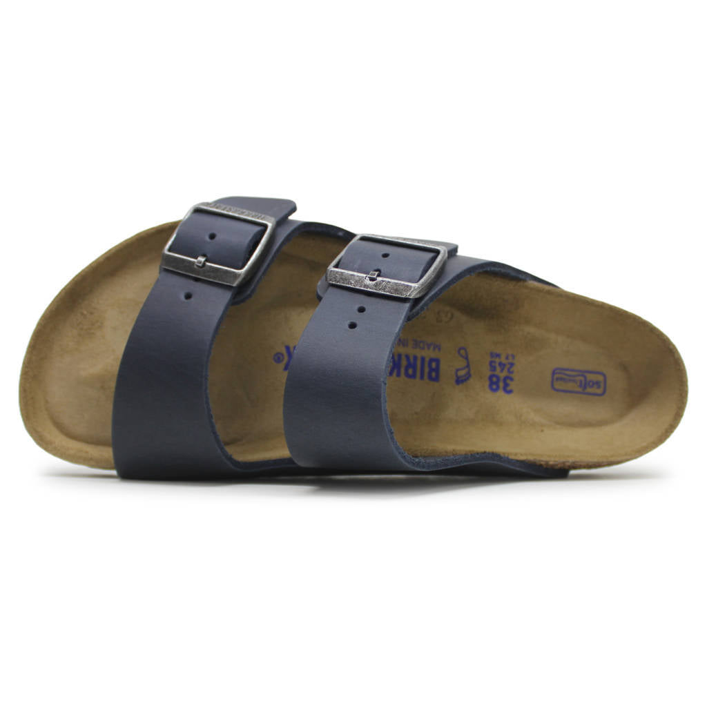 Birkenstock Arizona BS Soft Footbed Oiled Leather Unisex Sandals#color_blue