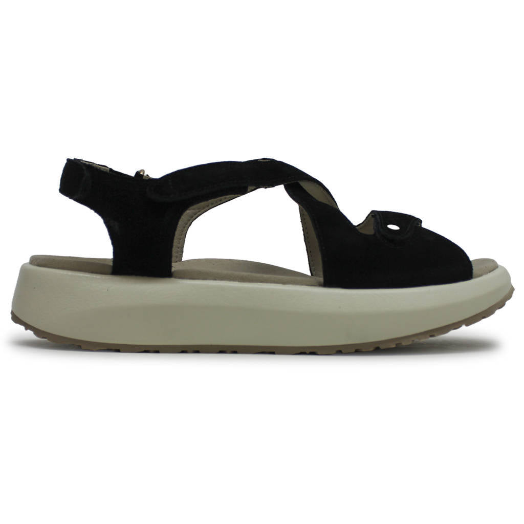 Joya Jenny Velour Leather Womens Sandals#color_black