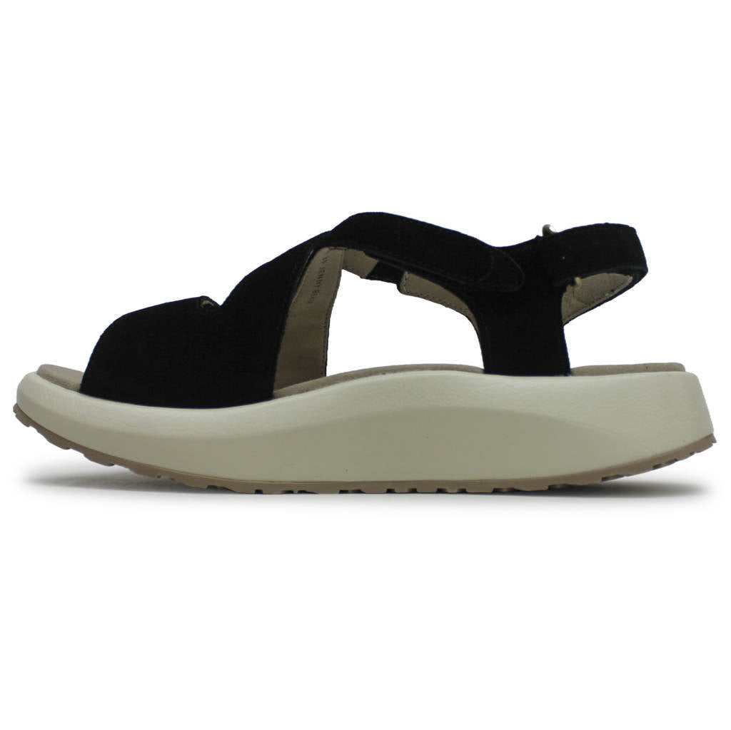 Joya Jenny Velour Leather Womens Sandals#color_black