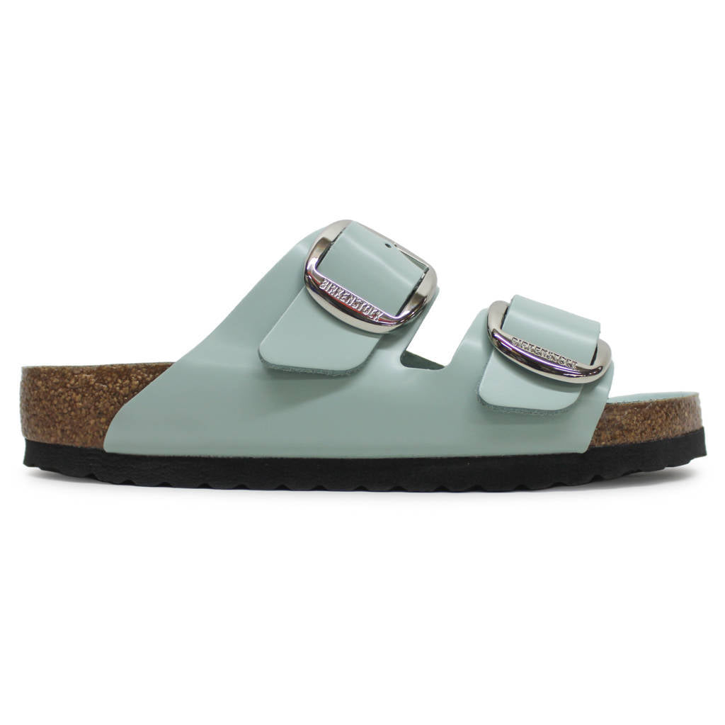 Birkenstock Arizona Big Buckle Patent Leather Unisex Sandals#color_high shine surf green