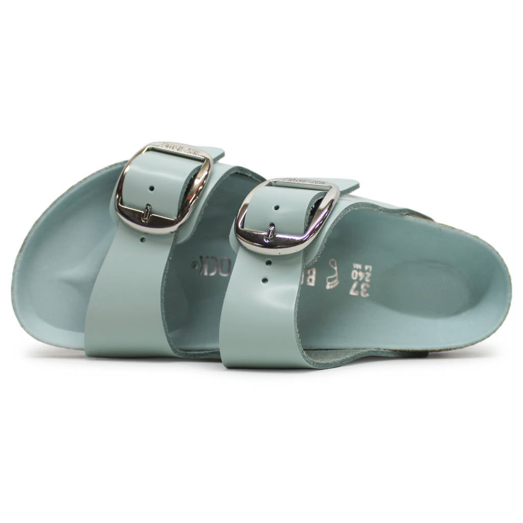 Birkenstock Arizona Big Buckle Patent Leather Unisex Sandals#color_high shine surf green