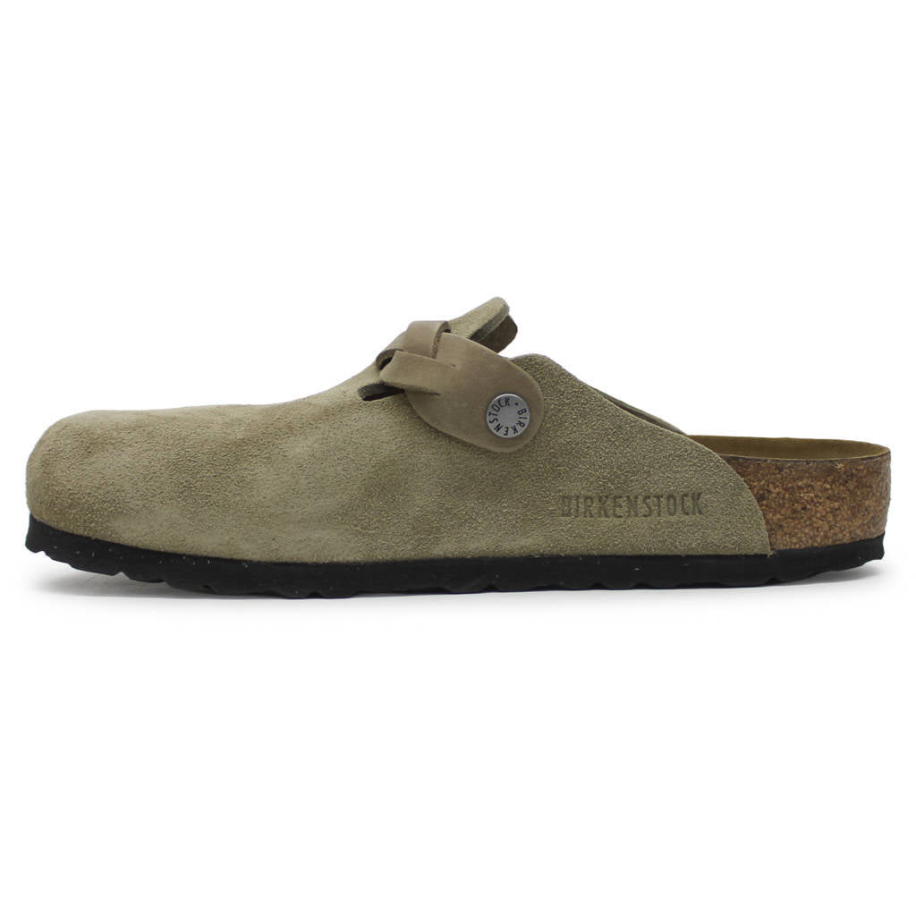 Birkenstock Boston Braided Suede Leather Unisex Sandals#color_taupe