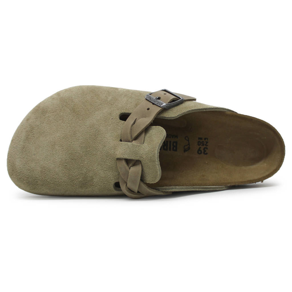 Birkenstock Boston Braided Suede Leather Unisex Sandals#color_taupe