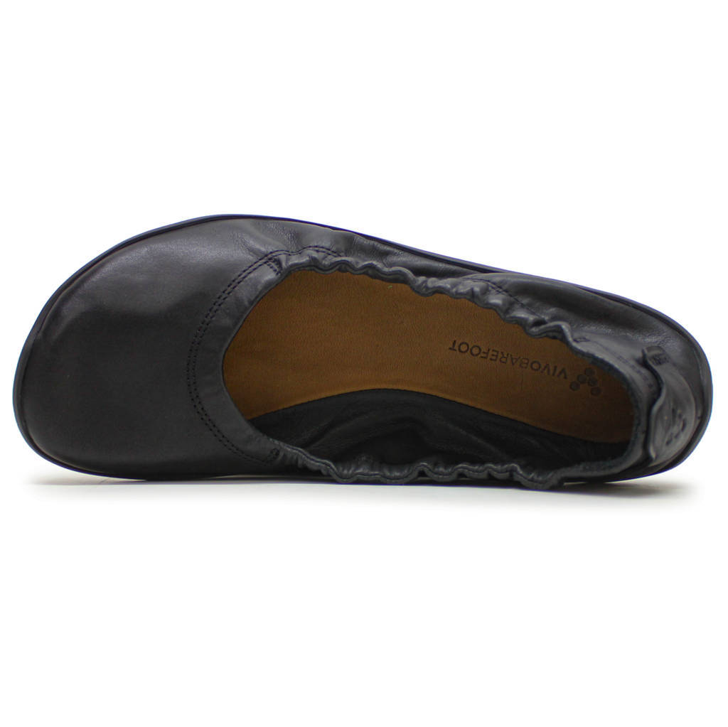 Vivobarefoot Asana Yin Ballerina Leather Womens Shoes#color_obsidian