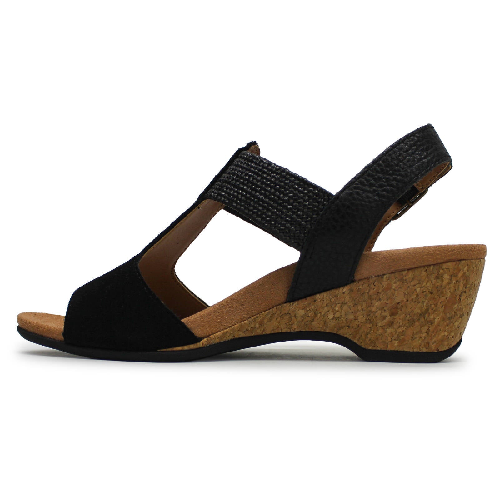 Vionic Kaytie Suede Womens Sandals#color_black