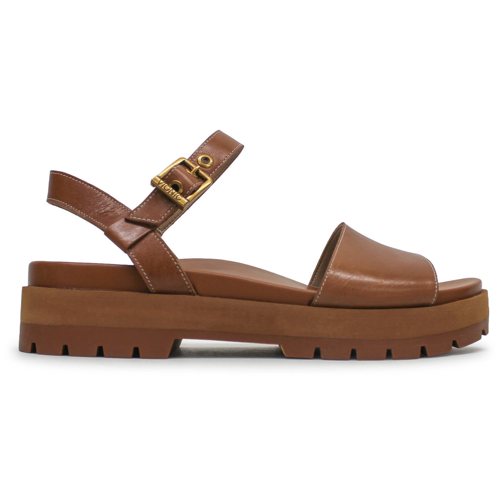 Vionic Jamie Leather Womens Sandals#color_tan