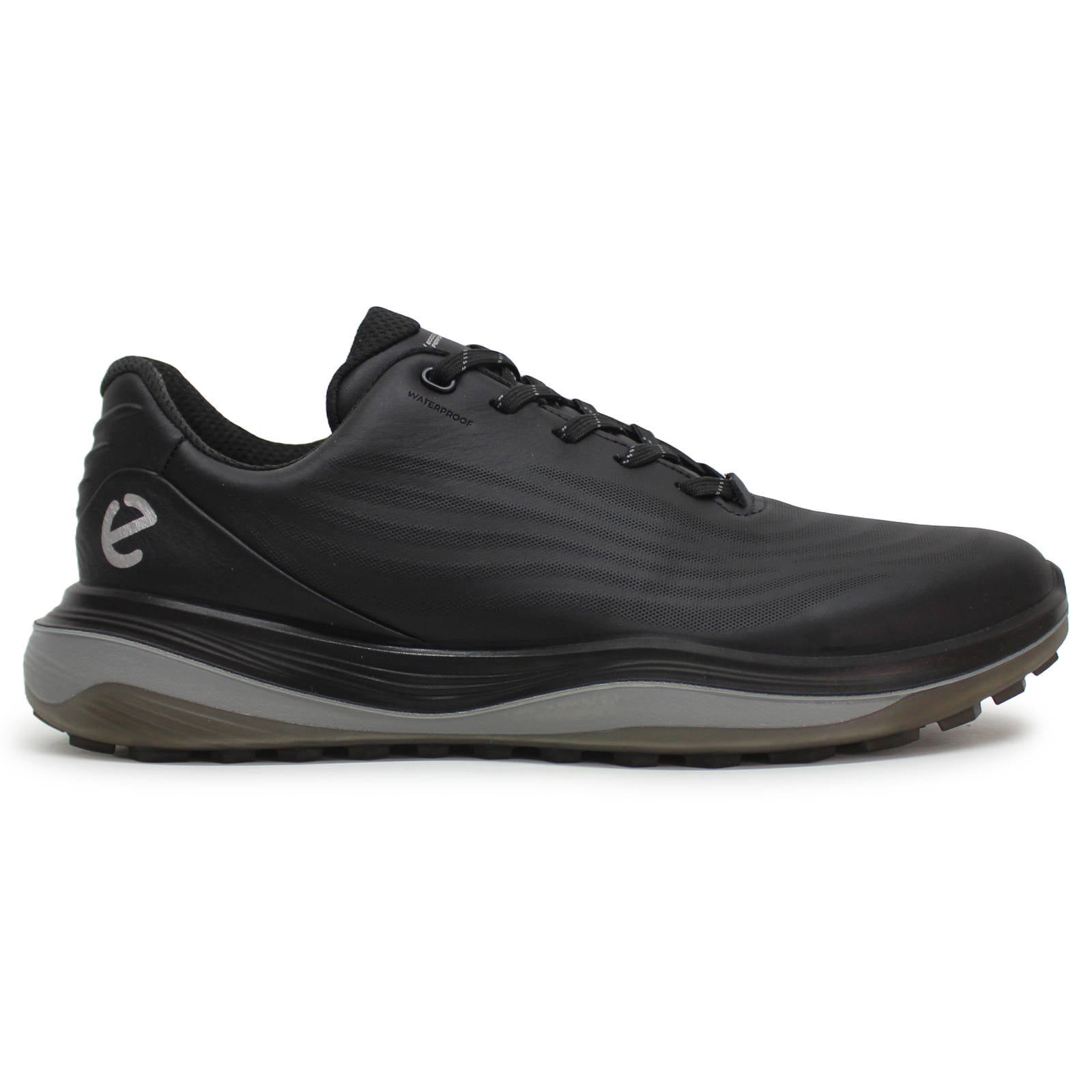 Ecco Golf LT1 Leather Mens Trainers#color_black