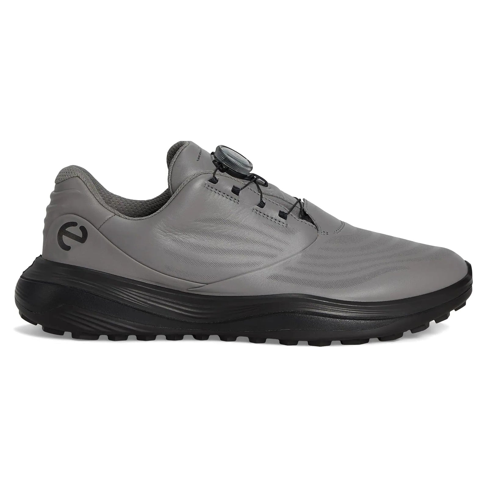 Ecco Golf LT1 132274 Leather Mens Trainers#color_steel